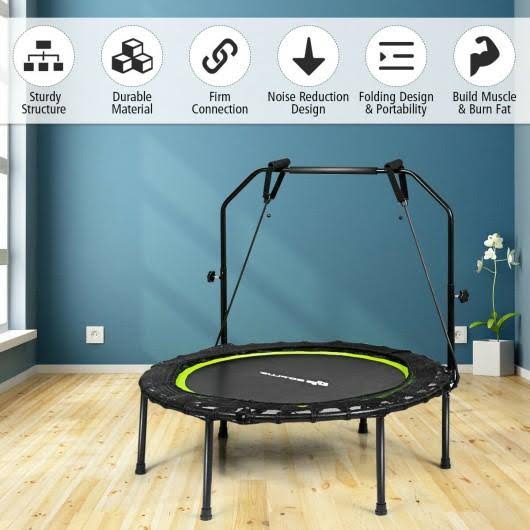 40 inch Foldable Fitness Rebounder with Resistance Bands F8303