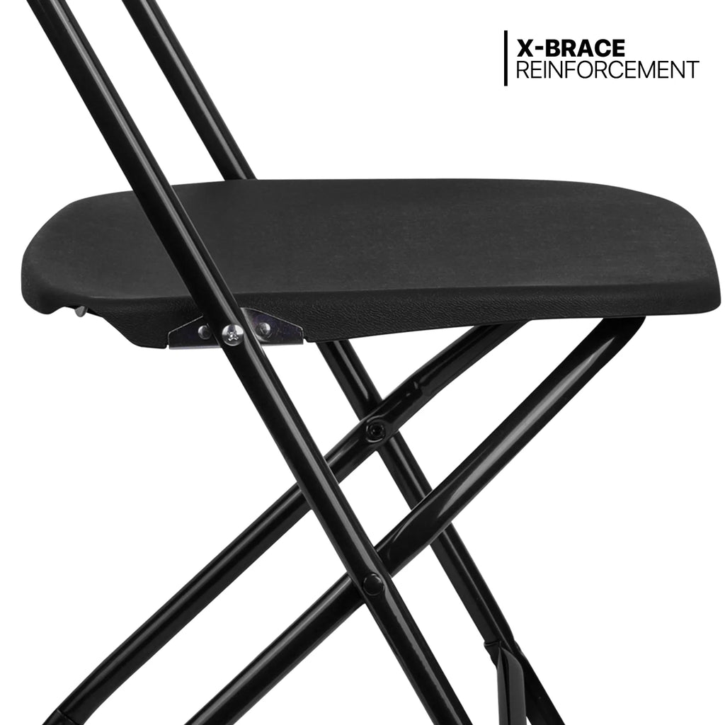 11 Pieces Heavy Duty Utility 8 Ft Folding Plastic Dining Table with Handle and Chair Set Q9539