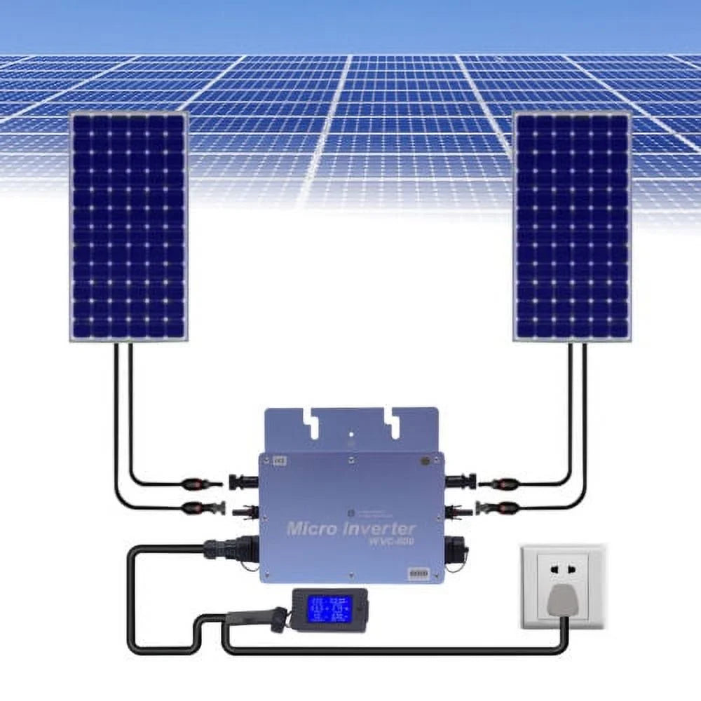 600W 110V Solar Micro Inverter Grid Tie MPPT Pure Sine Wave Waterproof D995