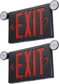 Black Exit Sign with Emergency Lights, Pack of 2 I783