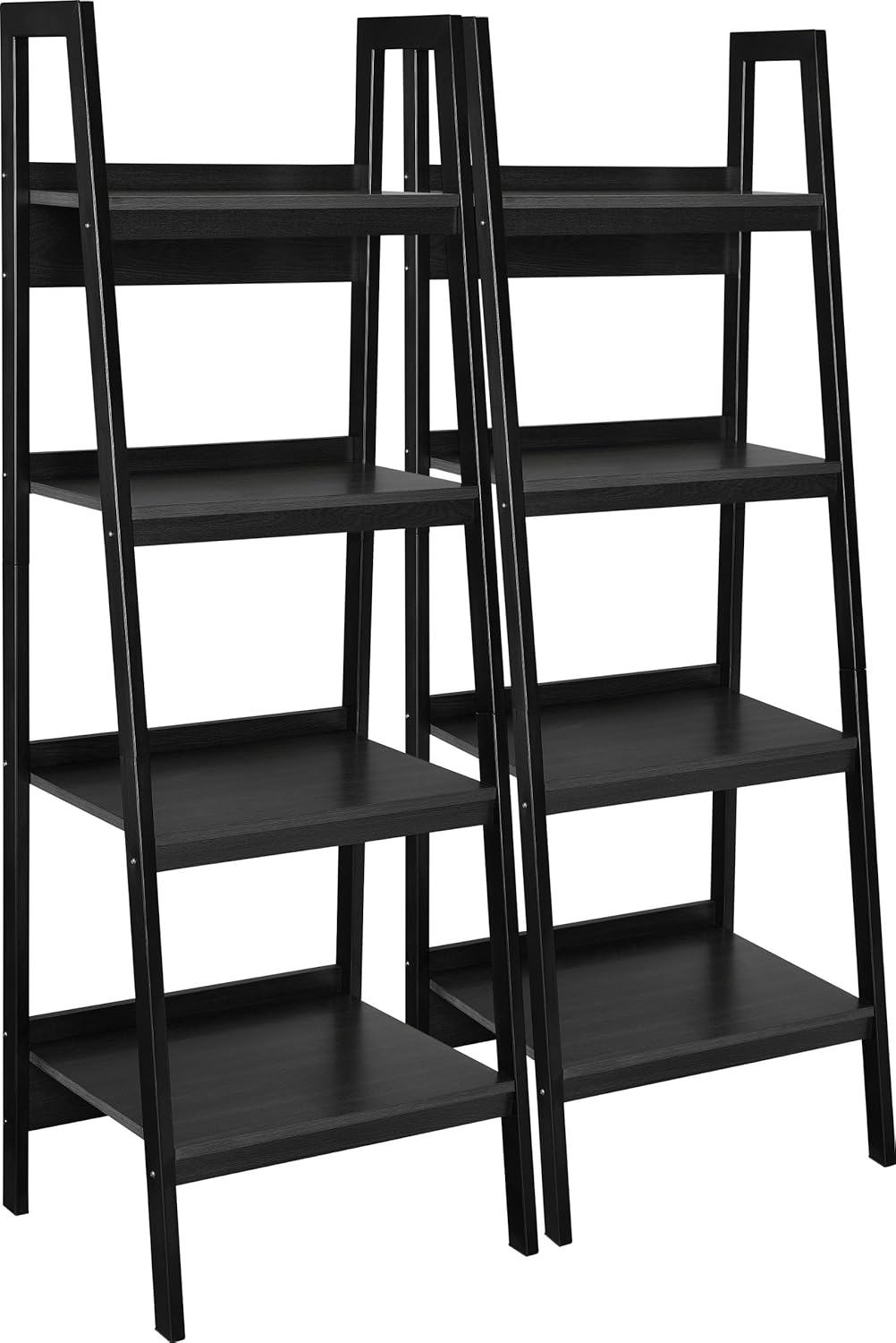 Black 4 Shelf Ladder Bookcase X5541