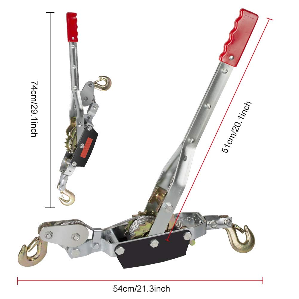 2 Pack 8000lb Heavy Duty Cable Puller with Hooks Y214