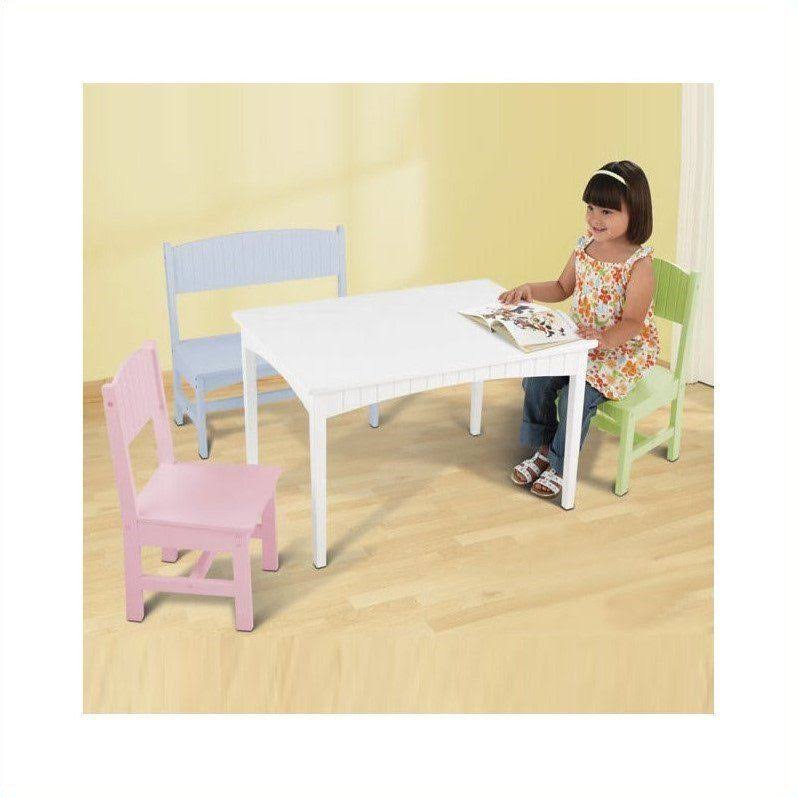 Pastel Table with Bench and 2 Chairs S699595