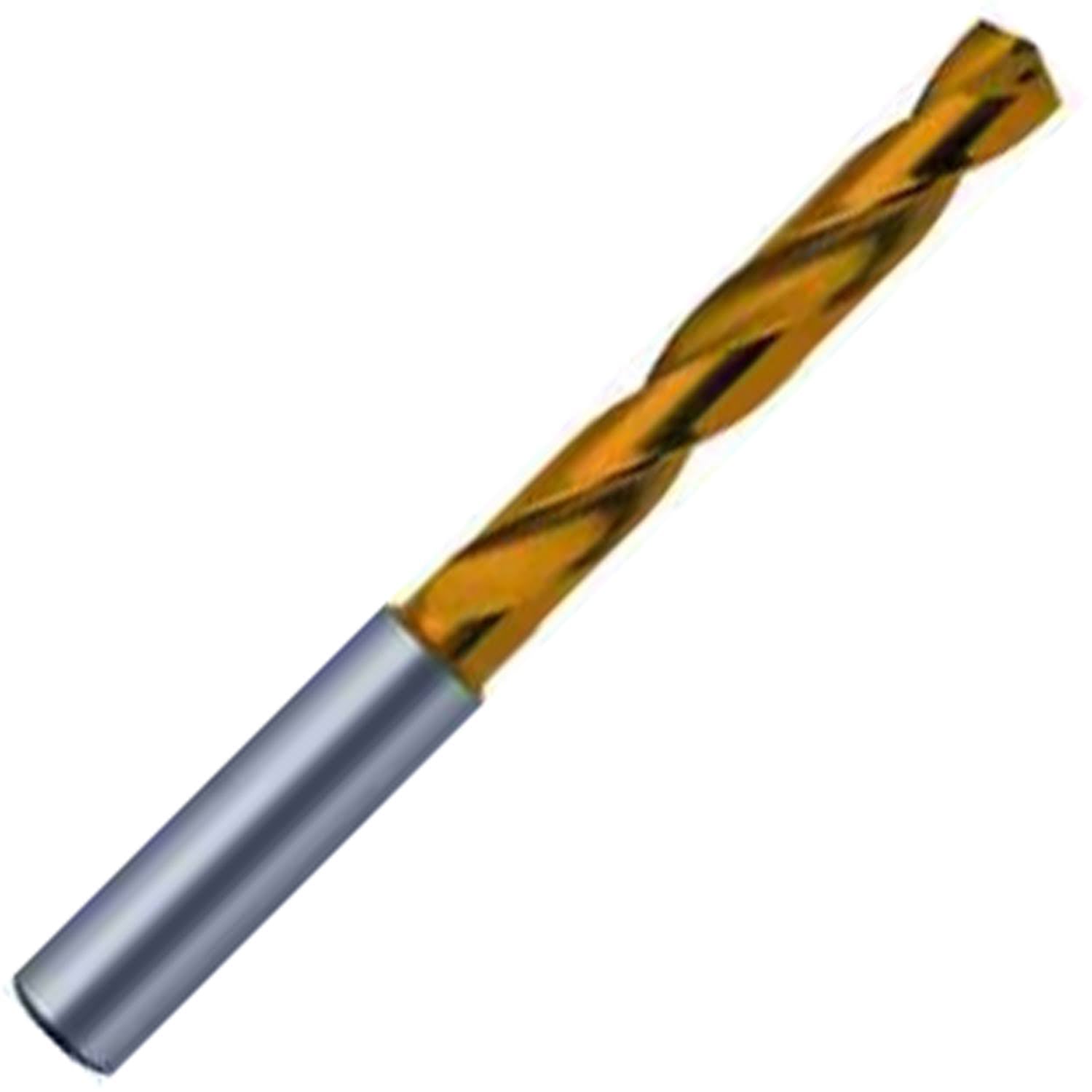 1/8x22 140° Solid Carbide Jobber Drill with Tin Finish, Spiral Flute, 66mm OAL D29937