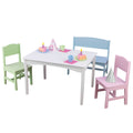 Pastel Table with Bench and 2 Chairs S699595
