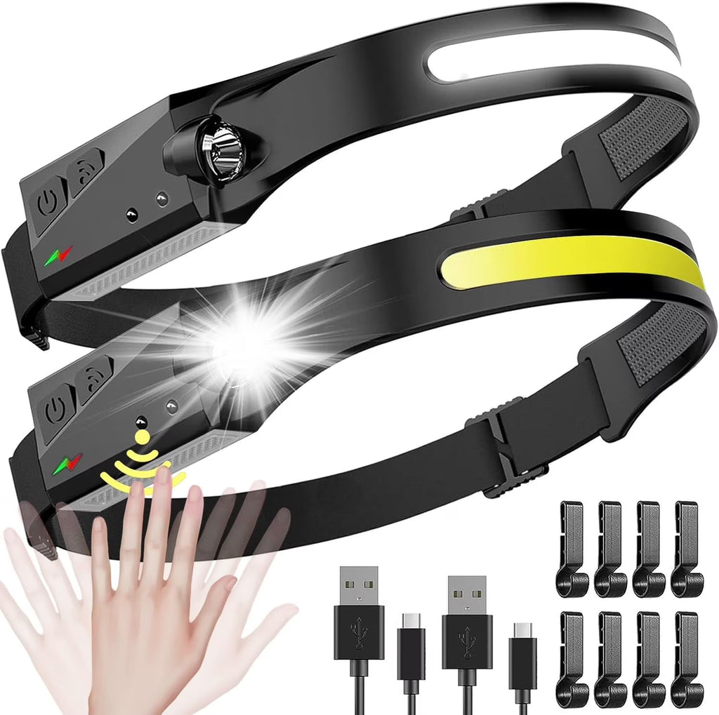 Rechargeable LED Headlamp 2 Pack with Motion Sensor C991