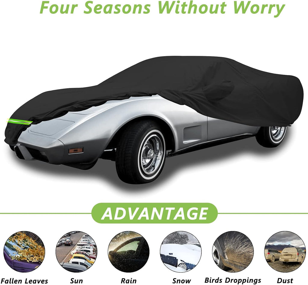 Waterproof Car Cover for C3 Corvette, 190T, Double Door Zipper L6598