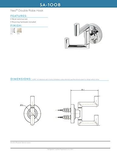 Brushed Nickel Double Robe Hook M966
