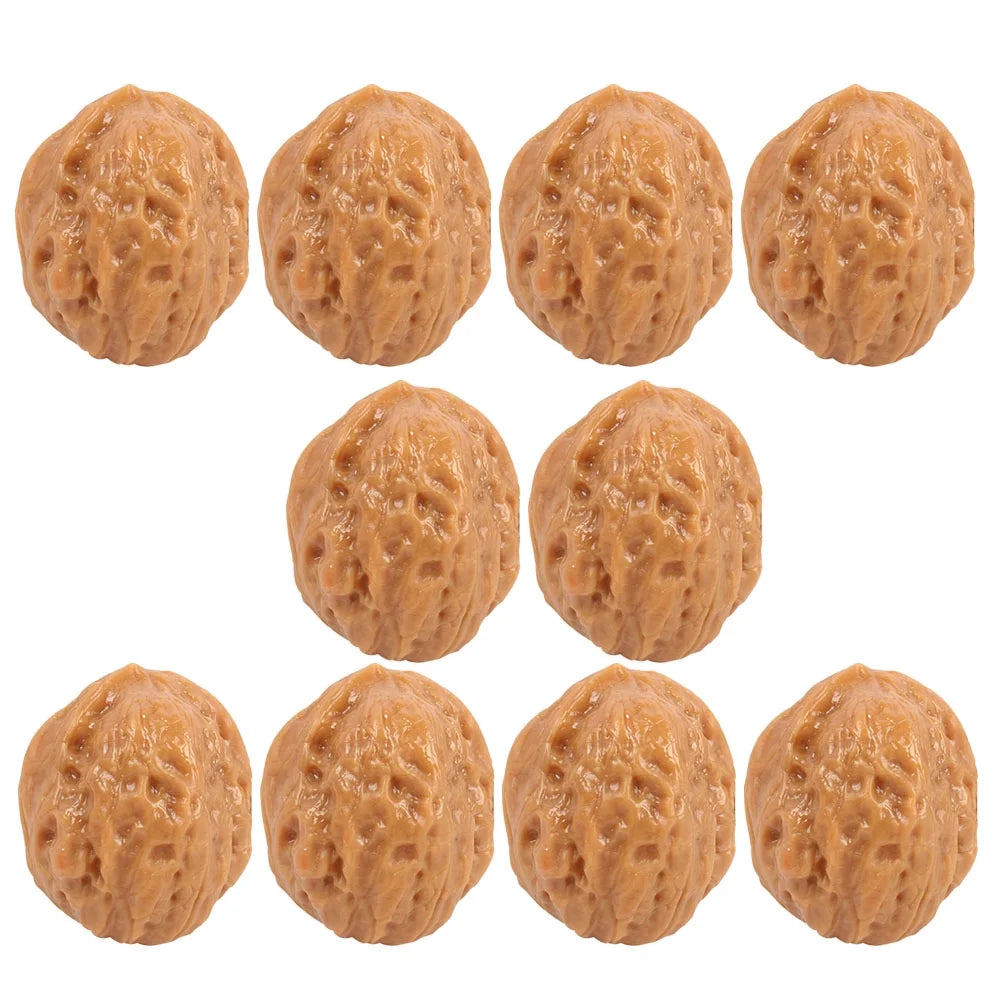 6 Pcs Faux Walnut Artificial Nuts Decorations W18385