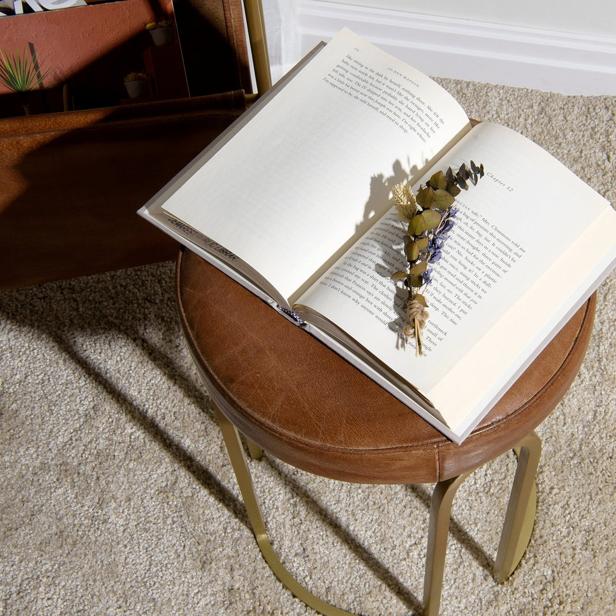 Genuine Leather Round Stool G5838