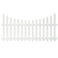 White Scalloped Spade Picket Fence Panel M4877