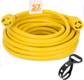 50ft 10 Gauge SJTW 125/250V 30Amp 7500 Watt Yellow Generator Locking Power Cord K234667