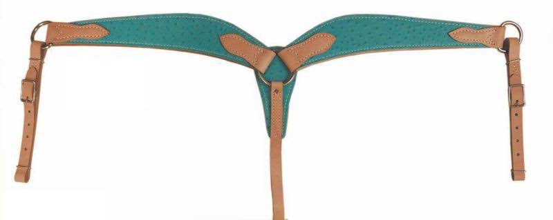 Turquoise Ostrich Breast Collar N3719