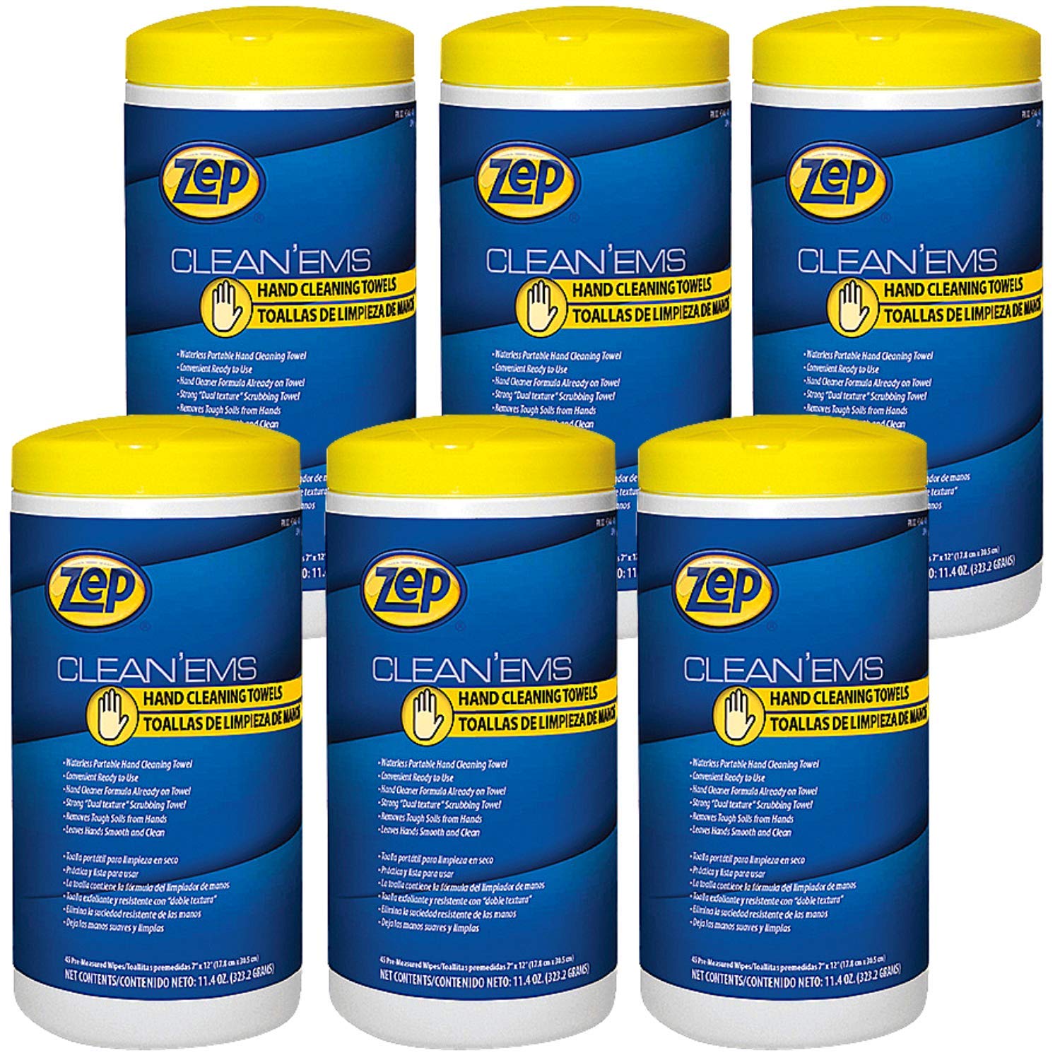 Hand Wipes 45 Wipes Per Canister Case of 6 Pack of 2 Y9700