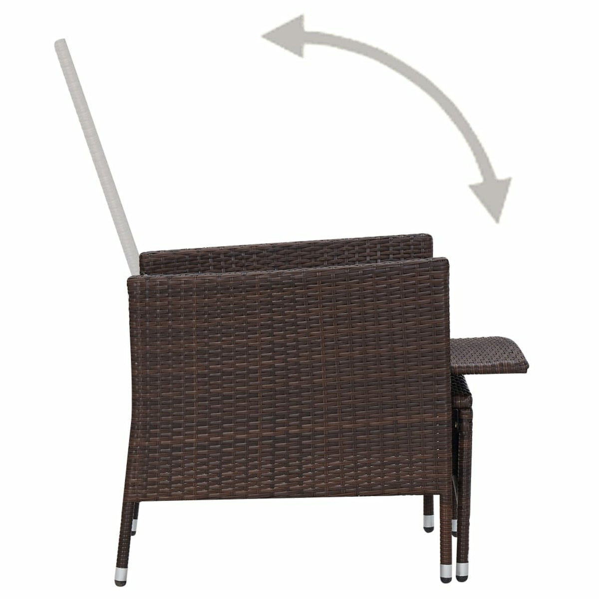 3 Piece Poly Rattan Outdoor Lounge Set with Cushions and Steel Frame V302068