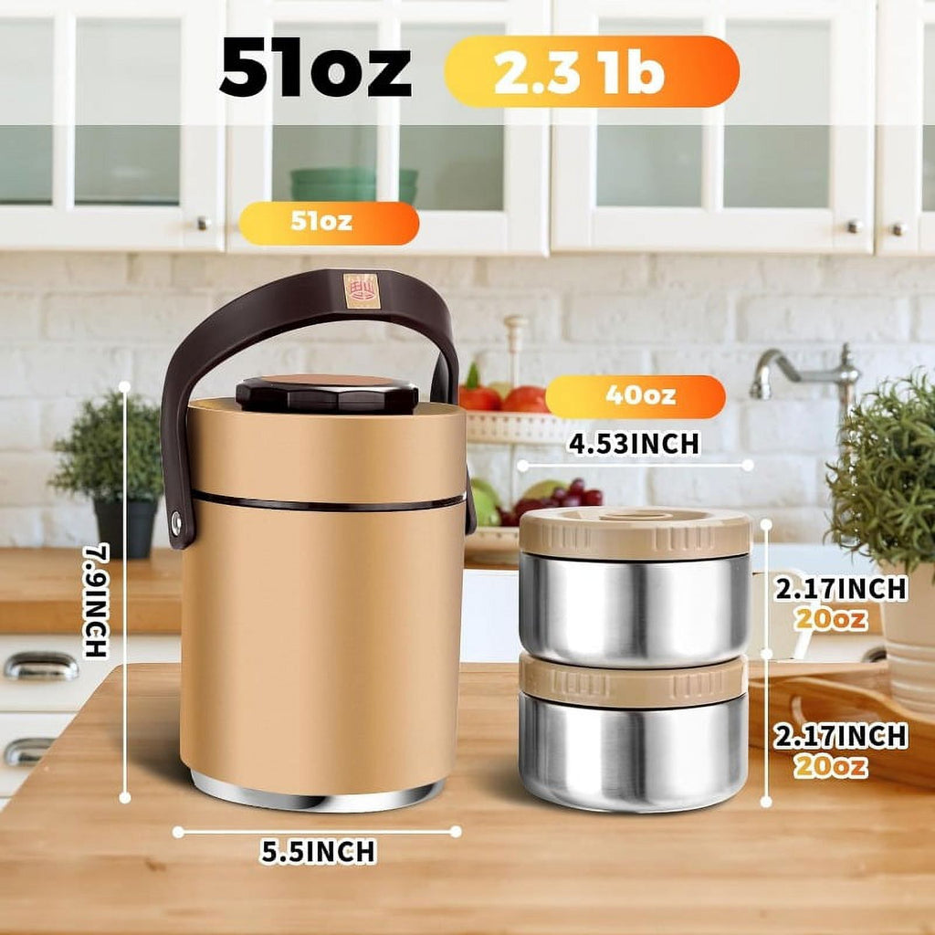 51 oz Stainless Steel Vacuum Insulated Wide Mouth Soup Food Thermos Hot Food Jar N4454
