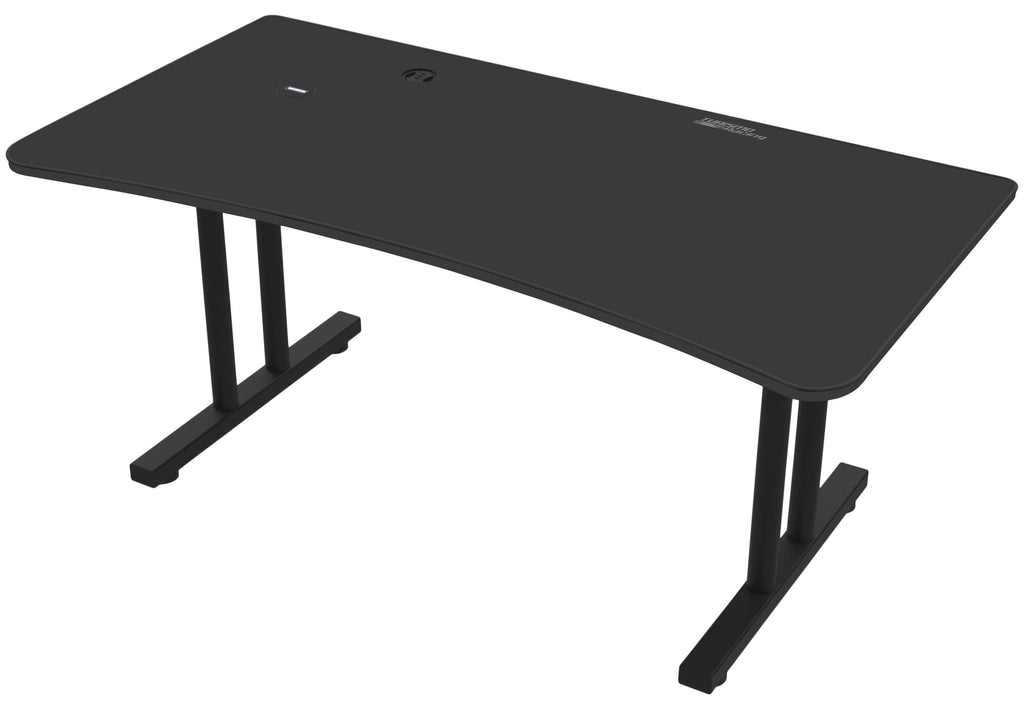 Black Gaming Desk with Infinity Mousepad and Built-in Cellphone Charger D4968