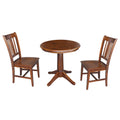 Espresso Round Top Pedestal Table with 2 Chairs D8443