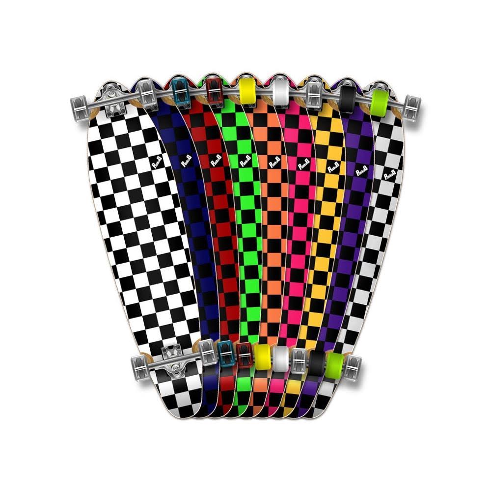 Checker Yellow White Kicktail Longboard Complete Y6330