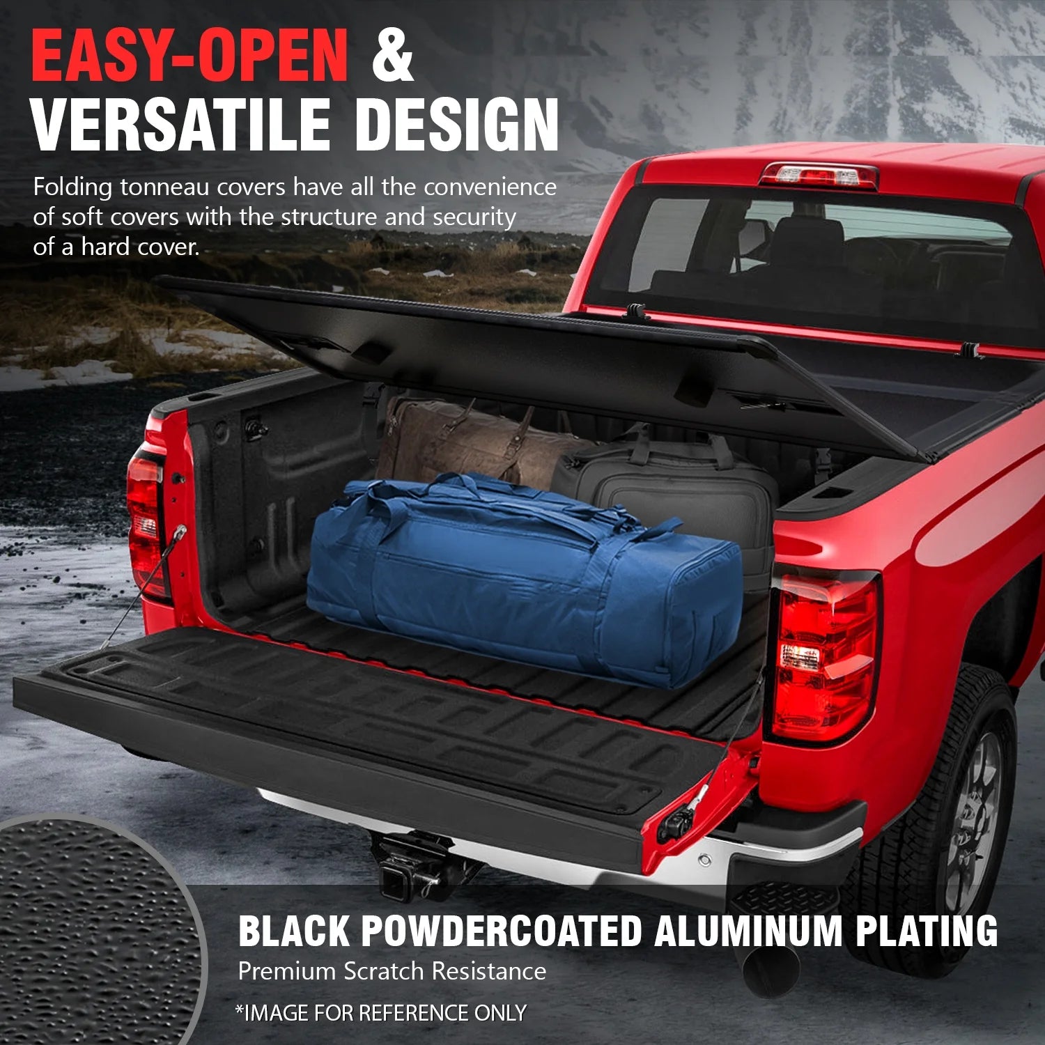 Hard Solid Tri-Fold Tonneau Cover for Chevy Silverado GMC Sierra 8Ft Long Bed O13866