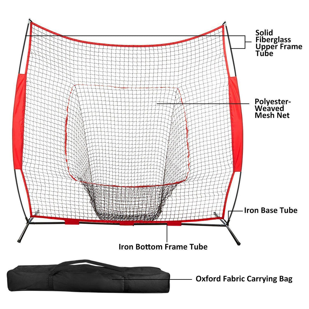 Baseball Softball Practice Training Net with Carrying Bag I9481