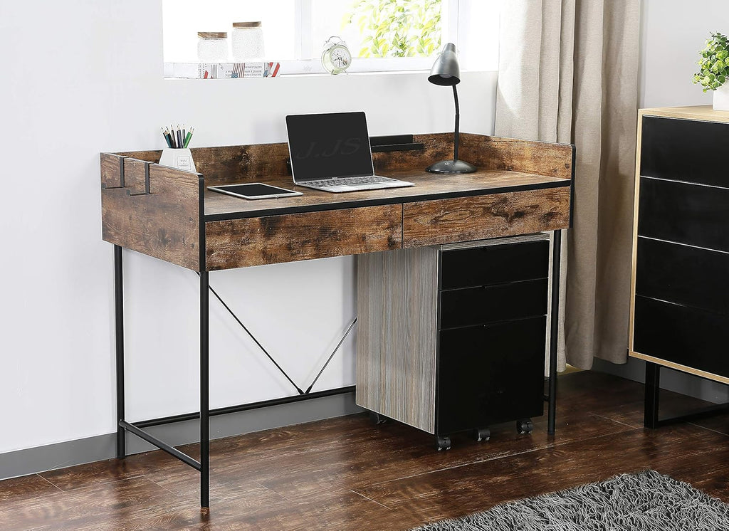 3 Drawer Rolling Wood File Cabinet with Locking Wheels, Black Z21806