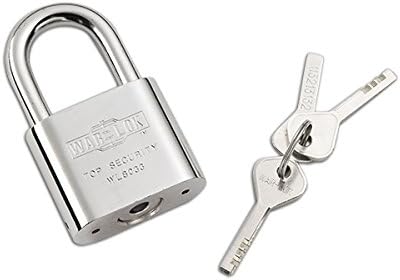 Heavy Duty Padlock, Chrome Plated, Extruded Brass, Hardened Boron Steel Shackle, Pack of 2 L537512
