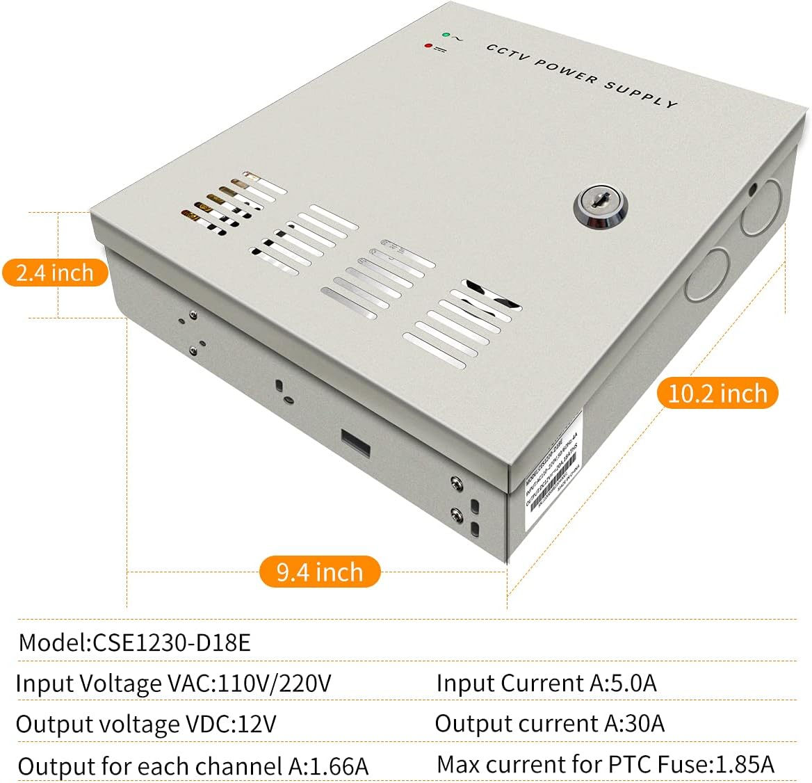 CCTV Power Supply 18 Channel 12V 20A L420