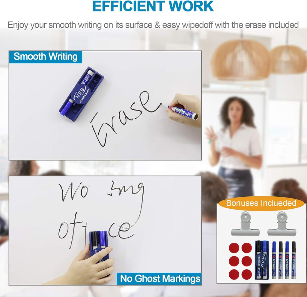 48x36 Height Adjustable Double Sided Magnetic Whiteboard with Stand J228429