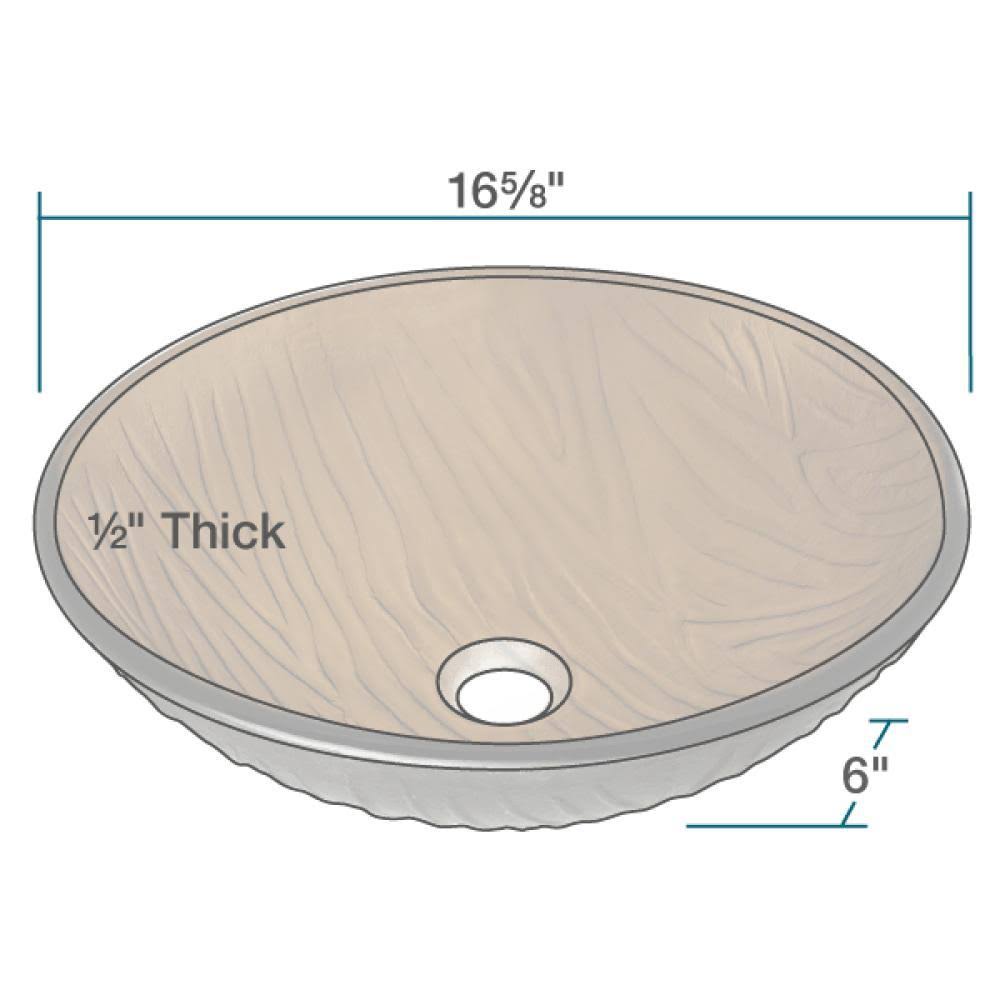 Beach Sand Glass Vessel Bathroom Sink with Oil Rubbed Bronze Waterfall Faucet M24959