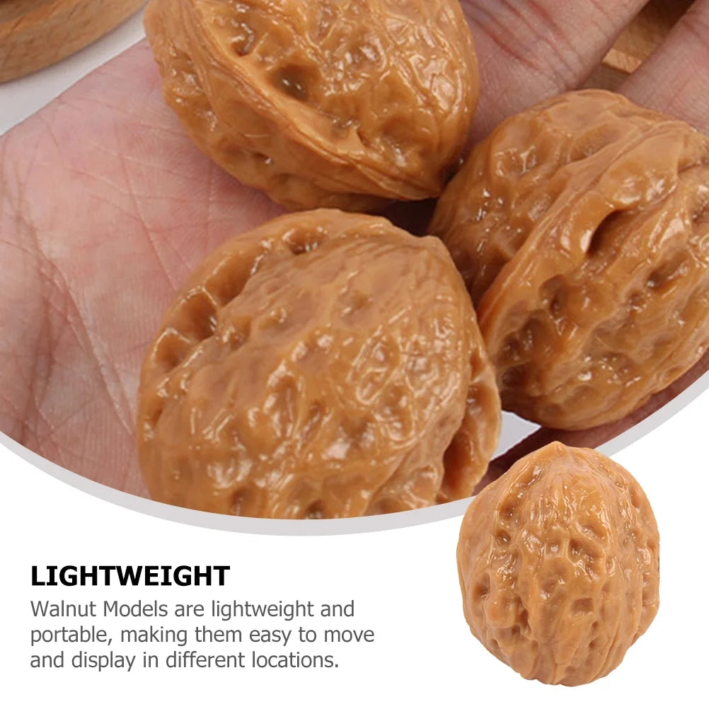 6 Pcs Faux Walnut Artificial Nuts Decorations W18385