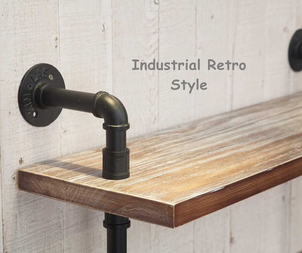 Industrial Retro Wall Mounted Iron Water Pipe Shelf X611846