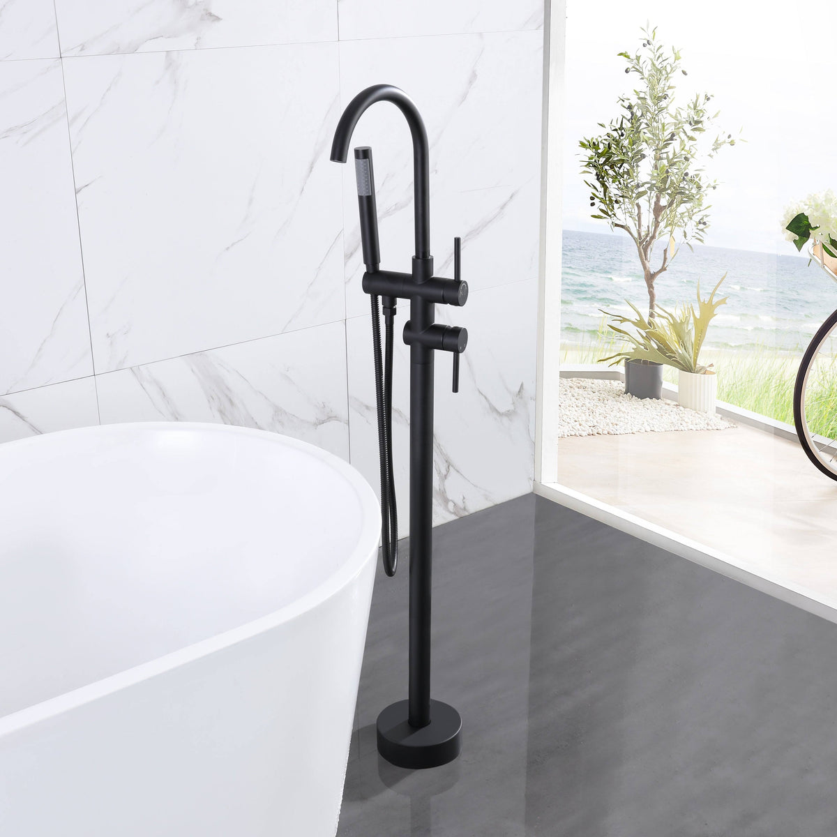 Silver Freestanding Tub Filler P61682