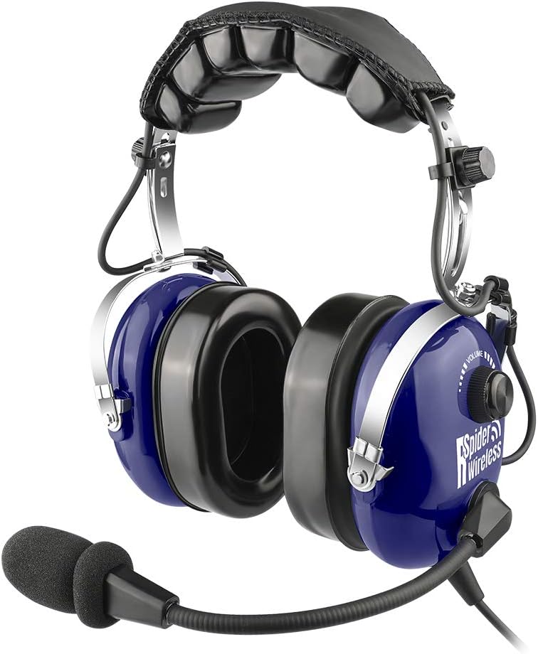Grey Passive Noise Cancelling Aviation Headset with Carrying Case A28584