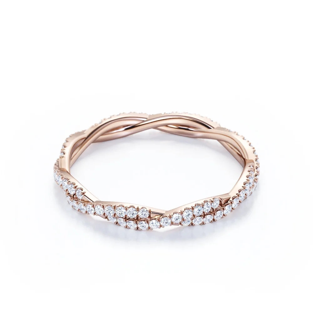 Twisted Stackable Ring Band in 10K Rose Gold I25008