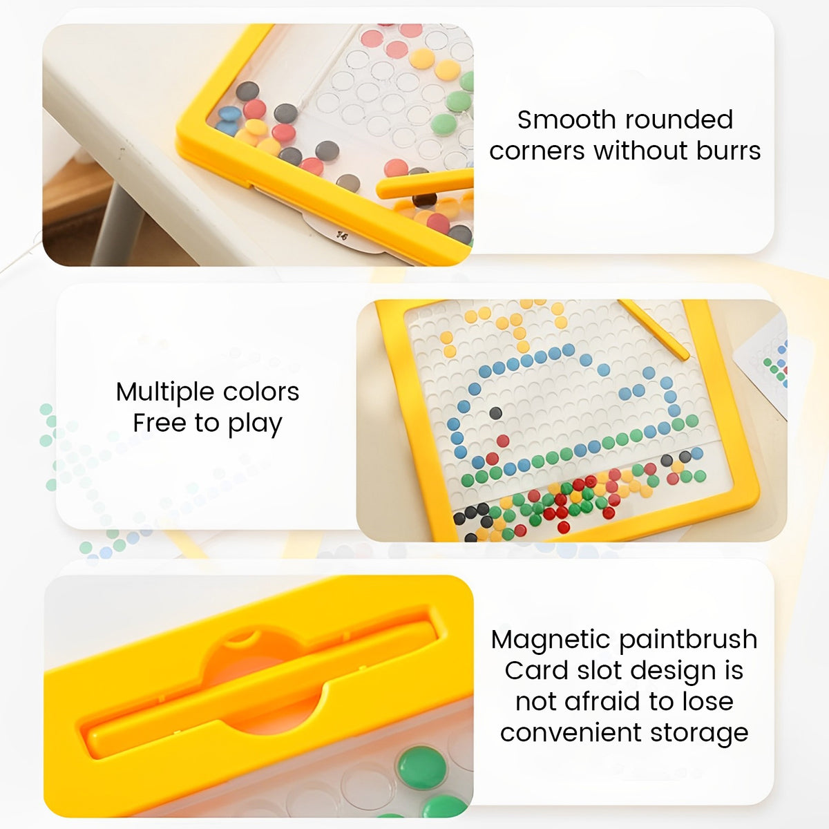 Magnetic Drawing Board with 10 Double Sided Cards Educational Preschool Toy W681