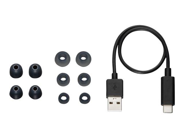True wireless earphones with mic Bluetooth active noise canceling noise isolating black R91227