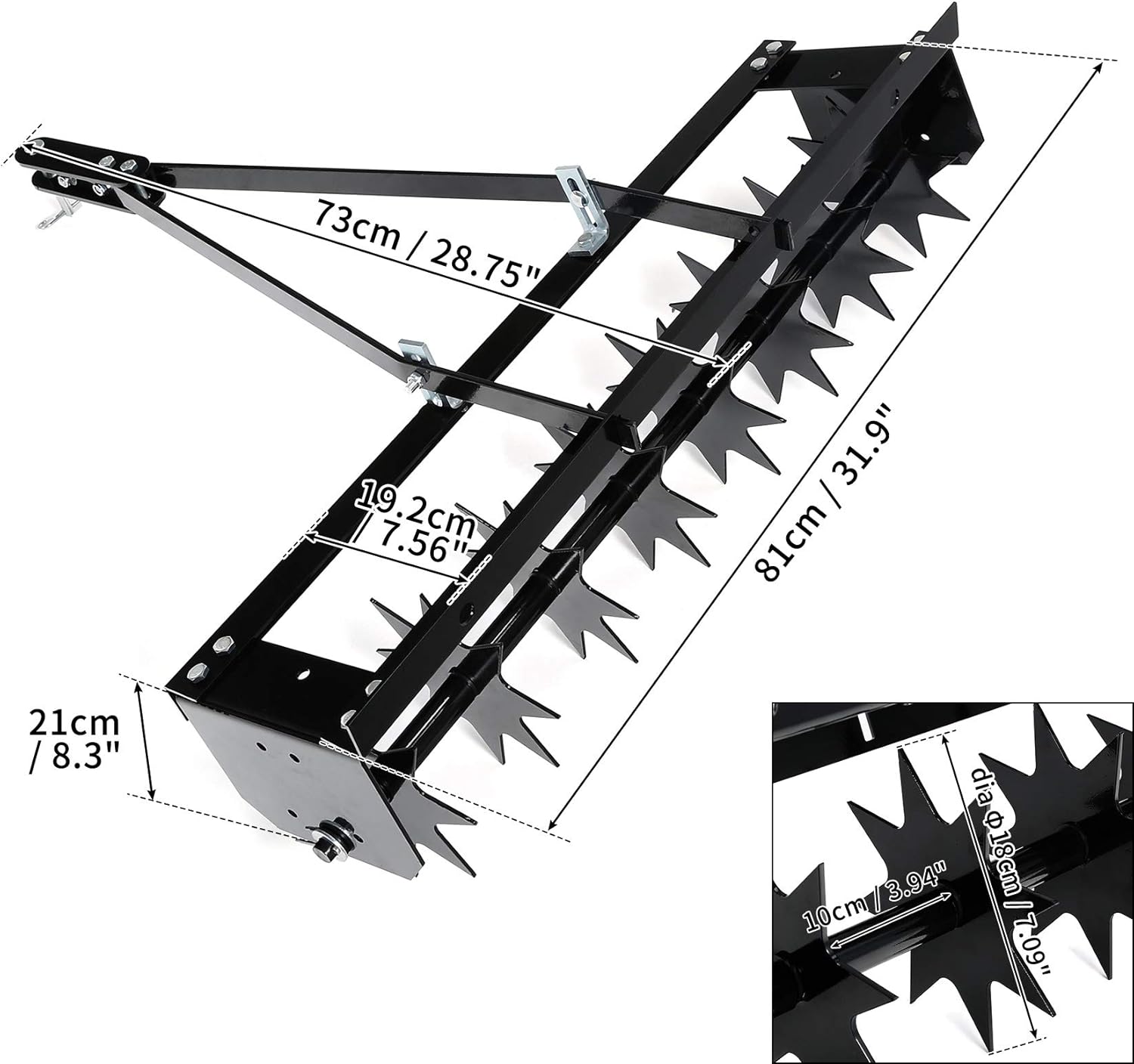 Tow Behind Lawn Aerator with Spikes A602330