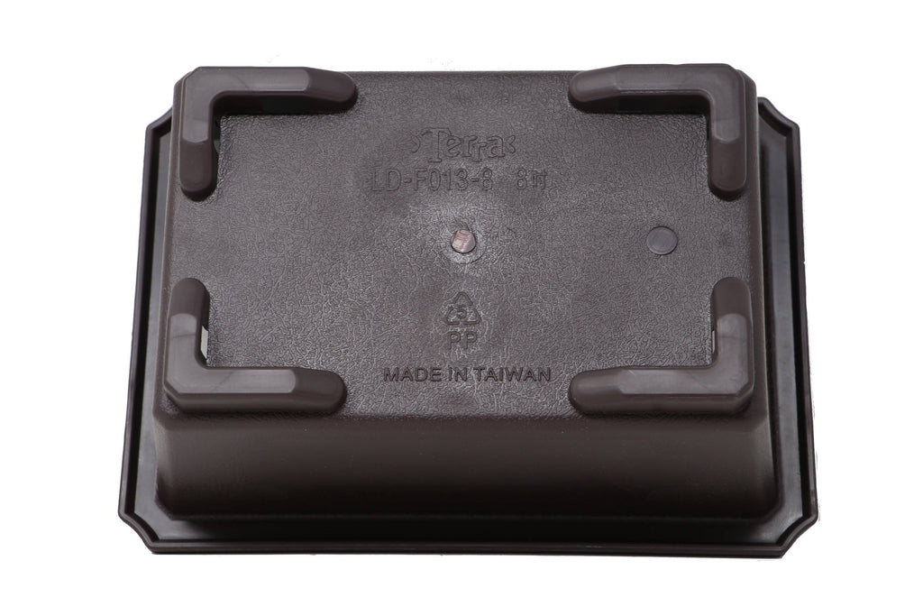 Rectangle Deep Brown Plastic Bonsai Training Pot X62487