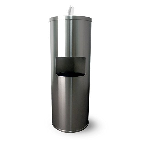 Stainless Steel Gym Wipe Dispenser with Built-in Trash Can N33007