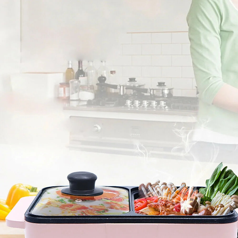 Pink Electric Grill Non-stick Stainless Steel T886
