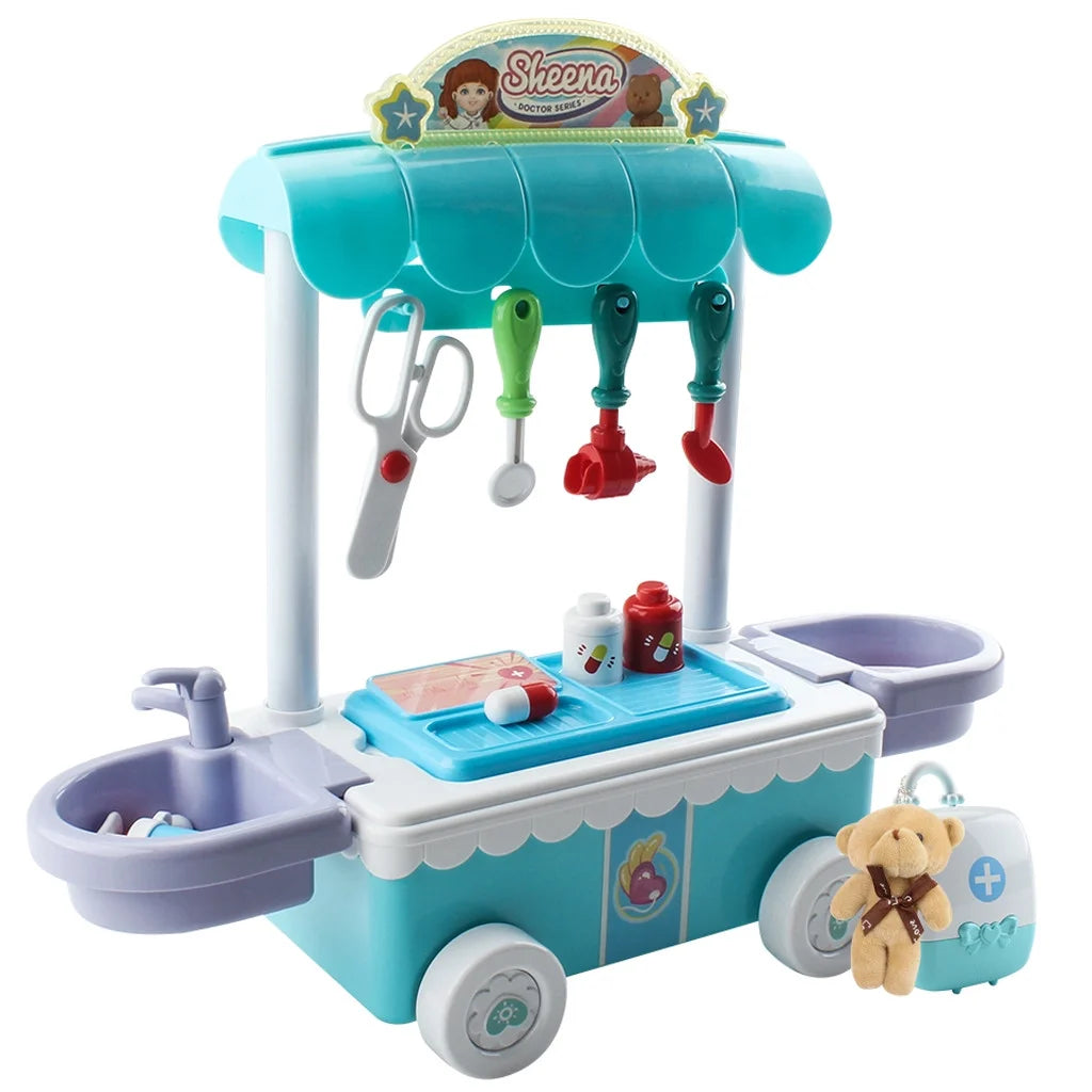 Doctor Kit Surgical Car with Music Kids Play House Educational Role Play Toy W859309