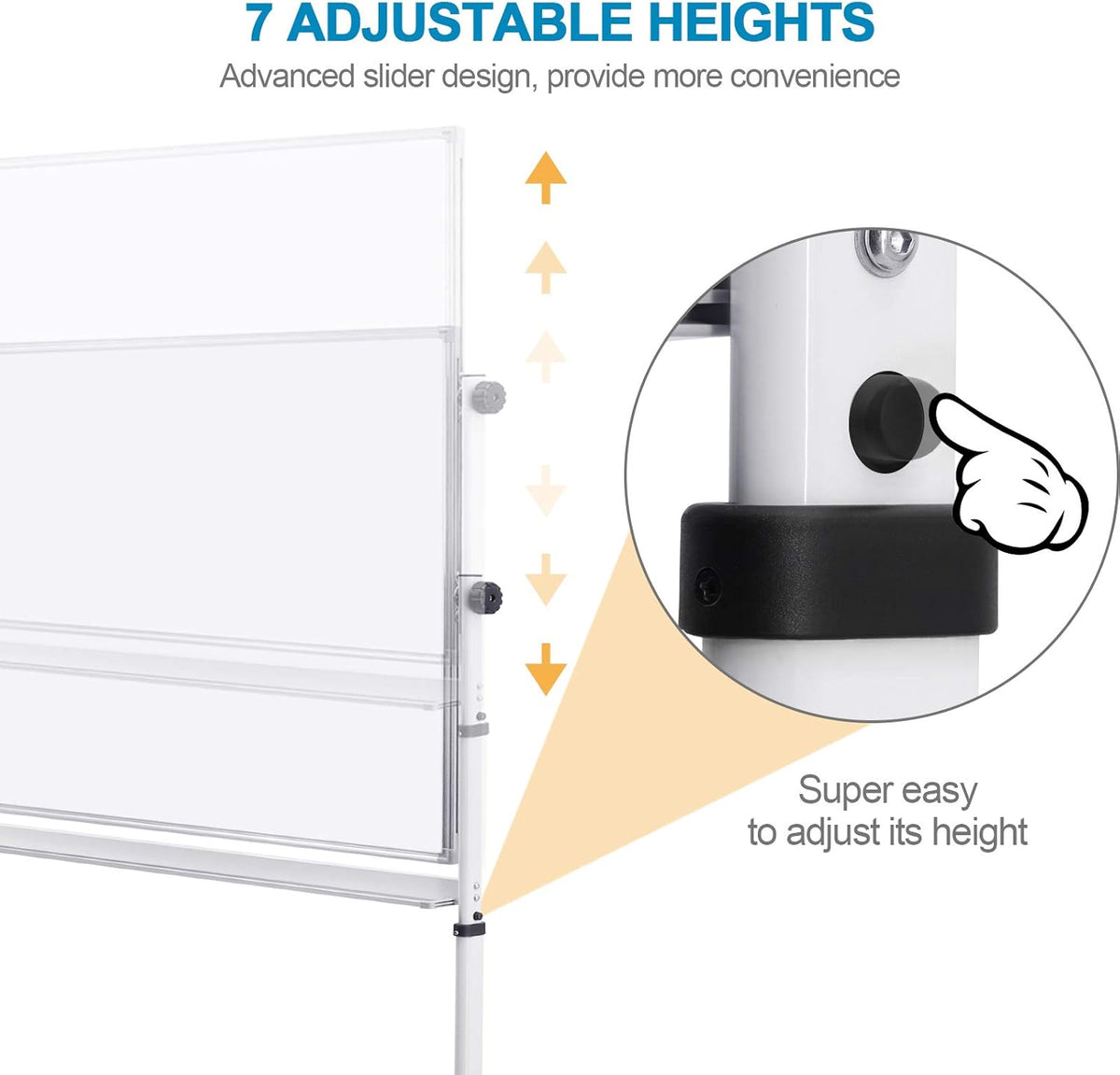 48x36 Height Adjustable Double Sided Magnetic Whiteboard with Stand J228429