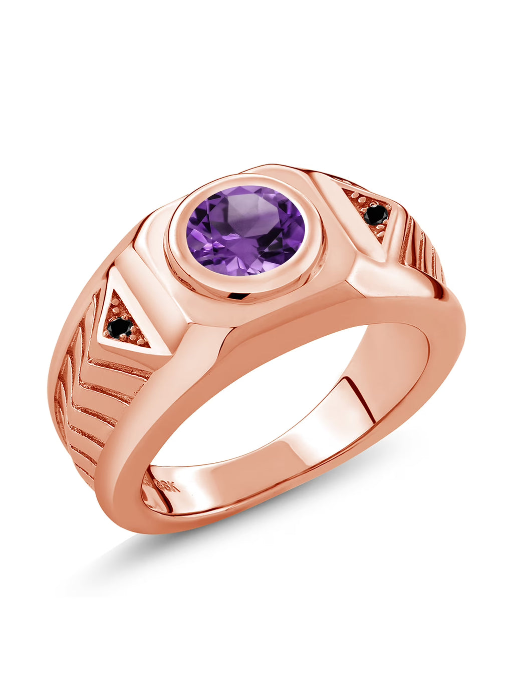 18K Rose Gold Plated Silver Men's Ring T23084