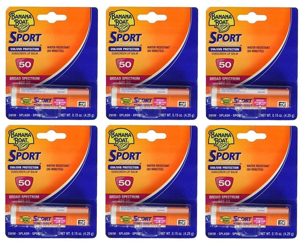 Banana Boat Sport Performance Sunscreen Lip Balm SPF 50 .15oz Each H579