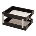 Black Leather Letter Trays F3009