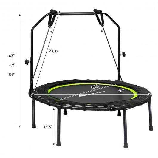40 inch Foldable Fitness Rebounder with Resistance Bands F8303