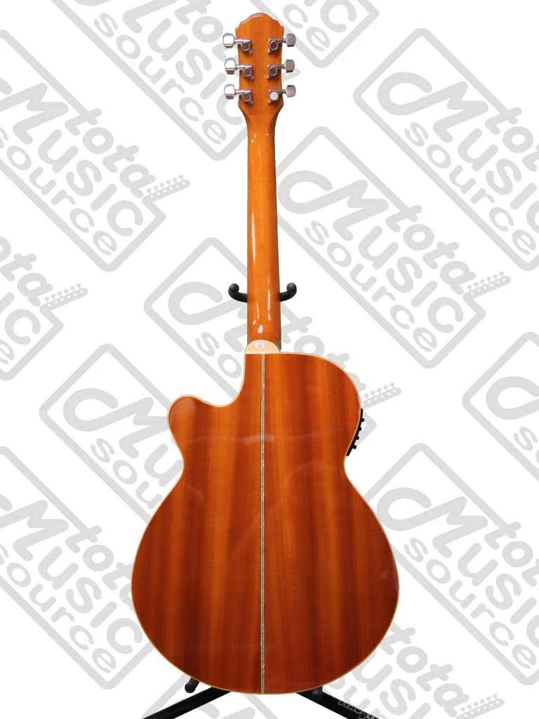 Flame Yellow Sunburst Acoustic-Electric Guitar U6658