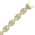 925 Sterling Silver Mens Yellow CZ Pave 28 Inch Mariner Link Chain Jewelry E15111