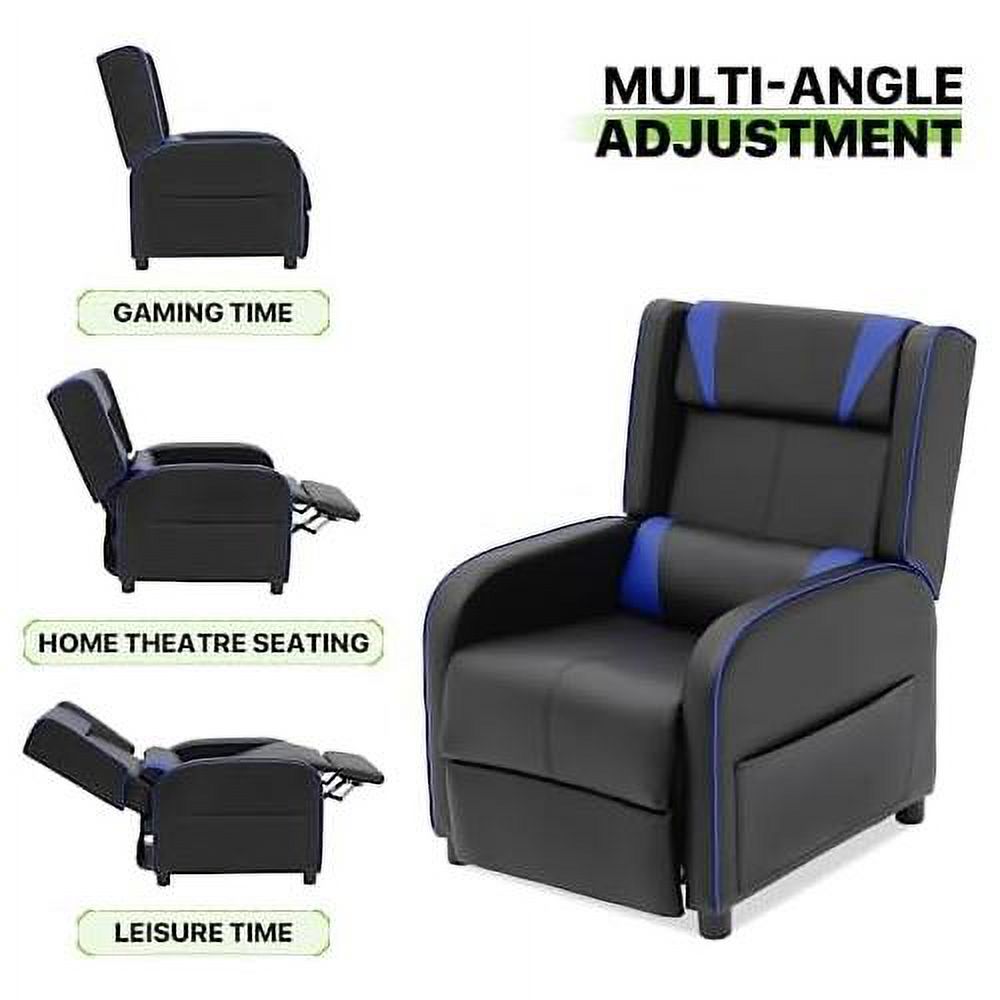 Blue PU Leather Gaming Recliner Chair F4755